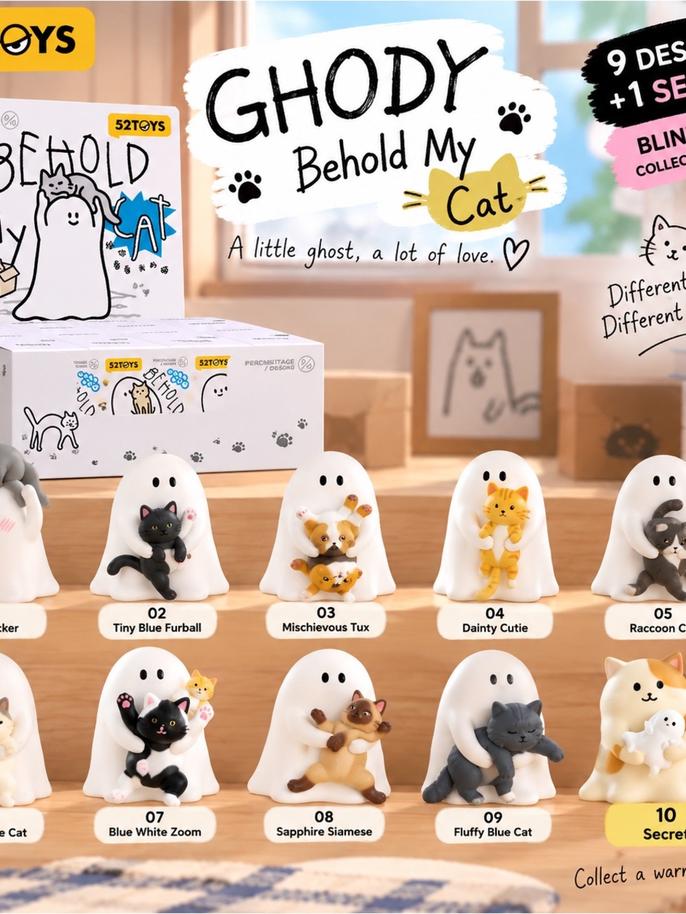52TOYS Behold My Cat Blind Box Collectible Figure – 1 Random Sealed Box